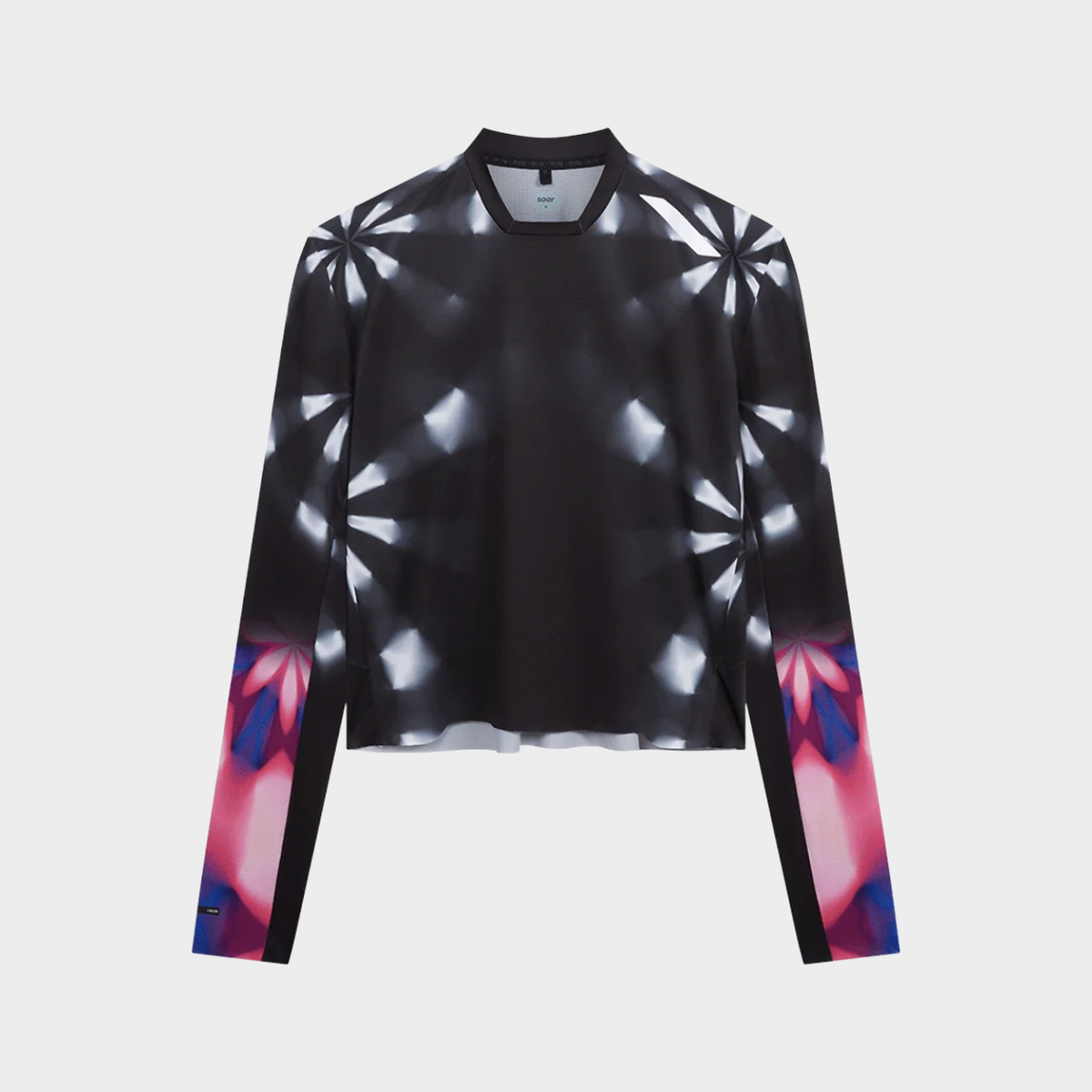 Soar LS Crop T Women's – Black/Magenta Kaleidoscope