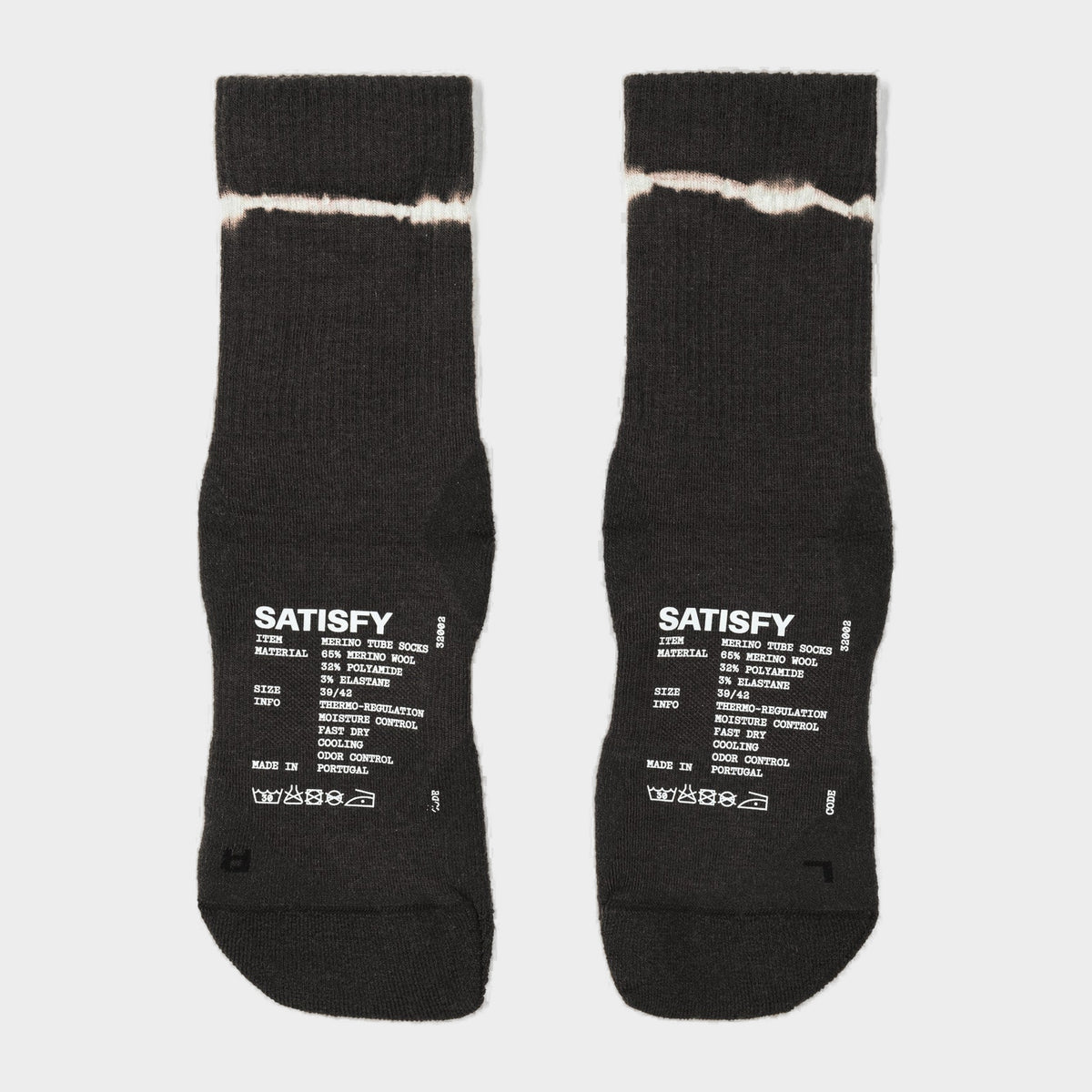 Merino Nylon Tube Socks — Black Tie-Dye