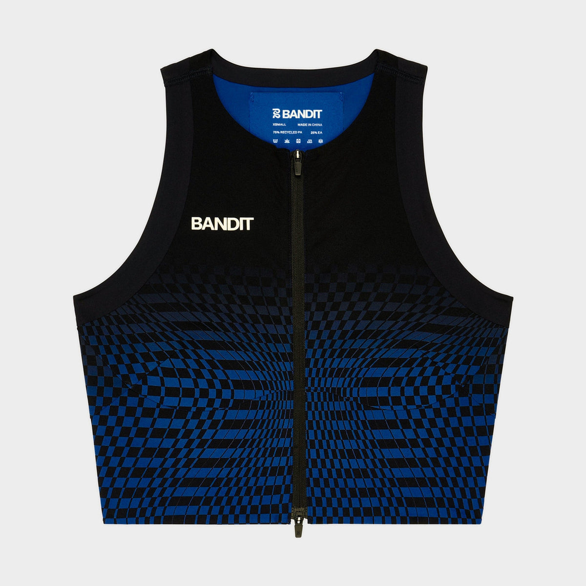 Adapto Distance Race Crop - Undulating Check Bauhaus Blue