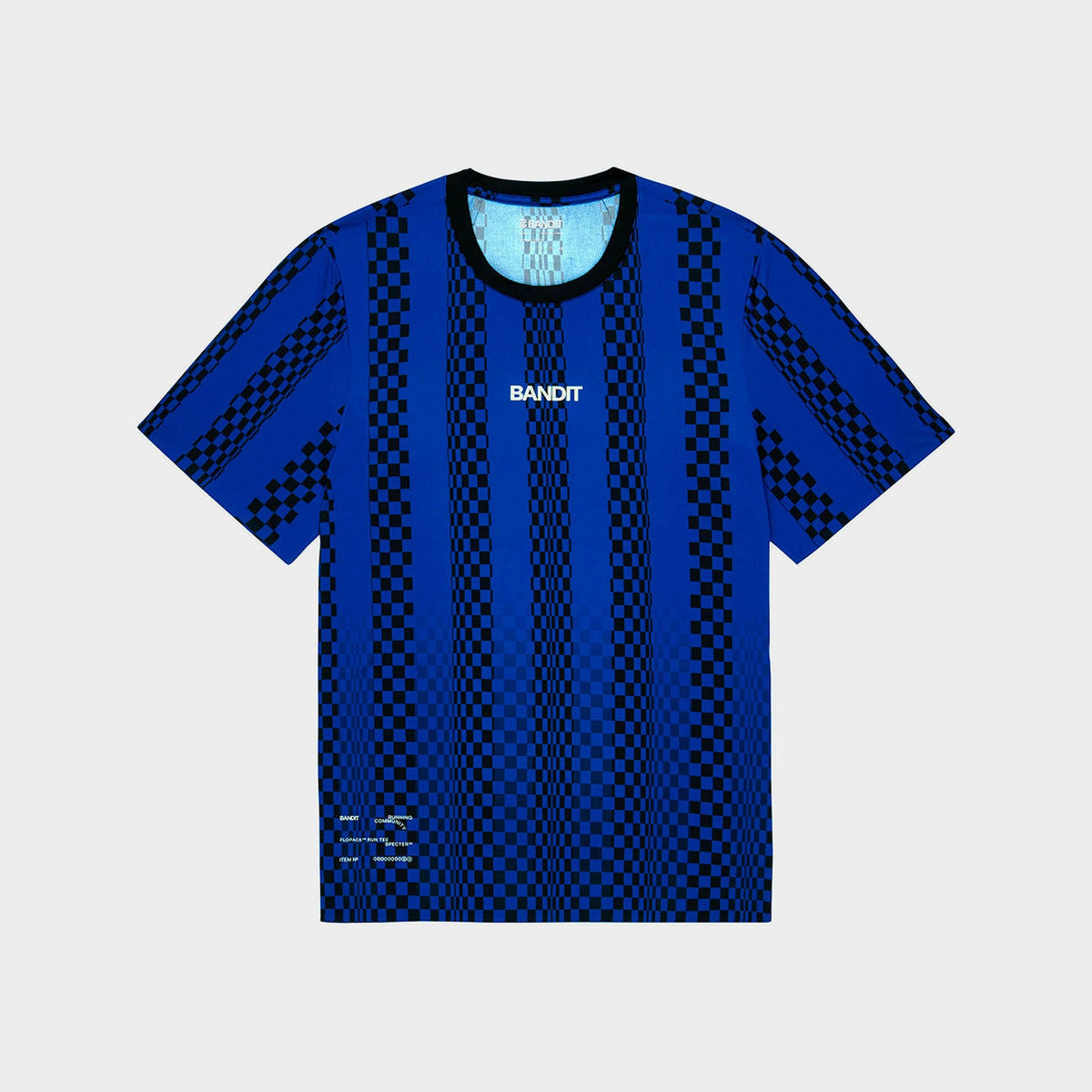 Specter Performance Tee with Flo Pack Detail - Checkerboard Stripe Bauhaus Blue